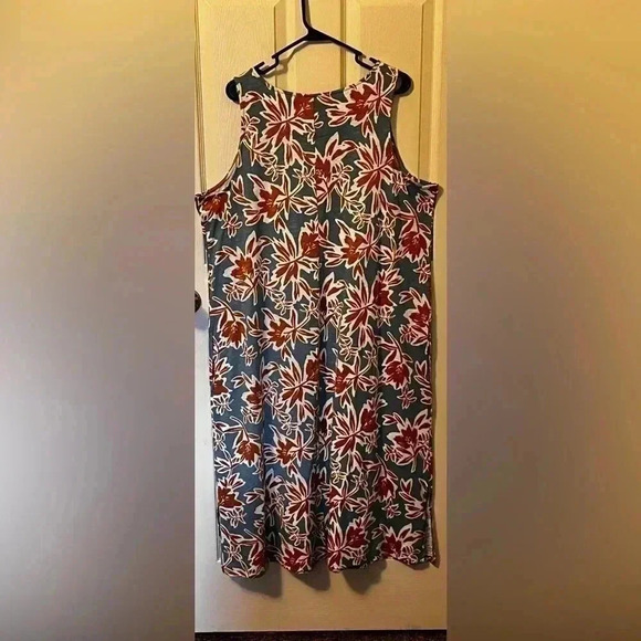 Naturals D&Co Linen Blend Midi Dress Woman Size XLP Summer Spring Light EUC - Picture 4 of 6